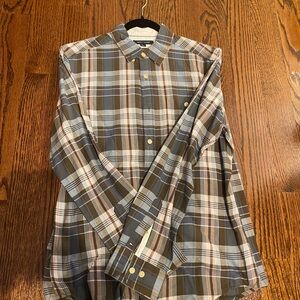 Tommy Hilfiger Brown and Blue Plaid Shirt